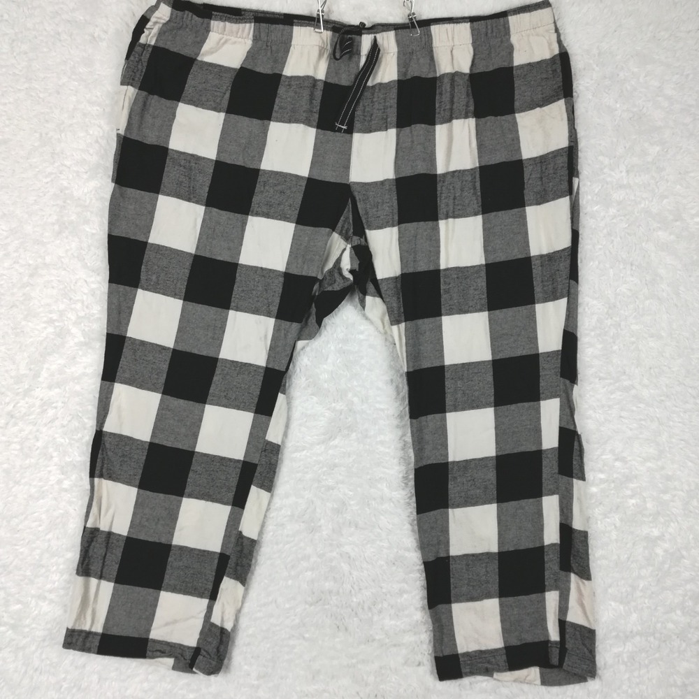 Old Navy Womens Pants Pajama Sleepwear Black White Buffalo Plaid Lounge Plus 4X